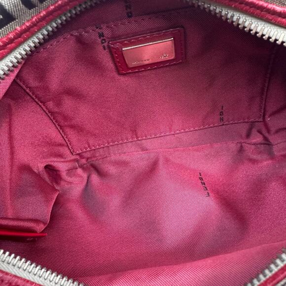 💎✨BEAUTIFUL✨💎Authentic Fendi Zucchino Canvas Leather Red and Brown - Picture 9 of 10